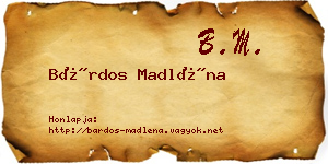 Bárdos Madléna névjegykártya